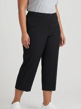 PENNINGTONS Black Button & Zipper Crop Black Pants 3X Petite